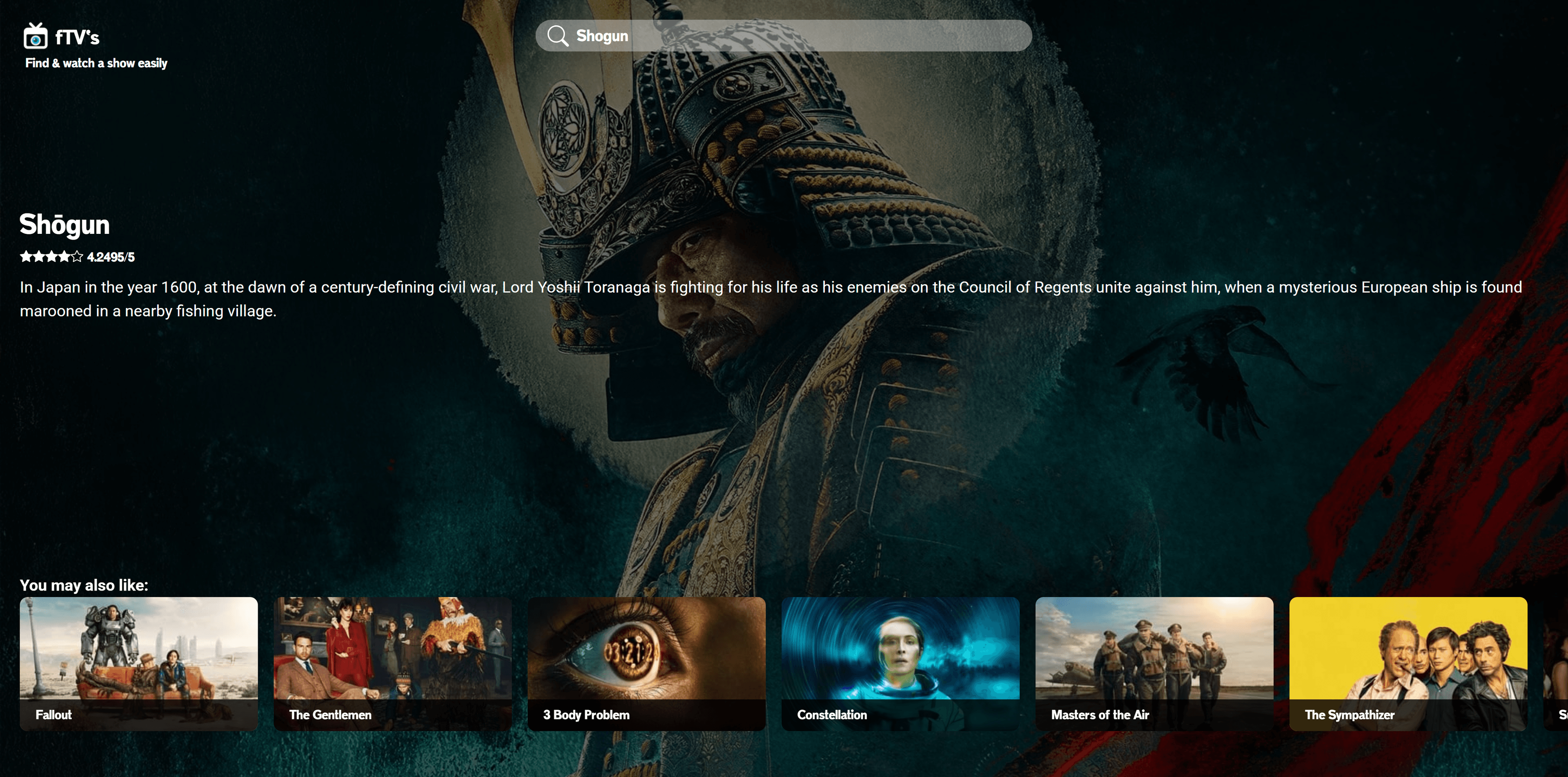 Show adviser landing page example