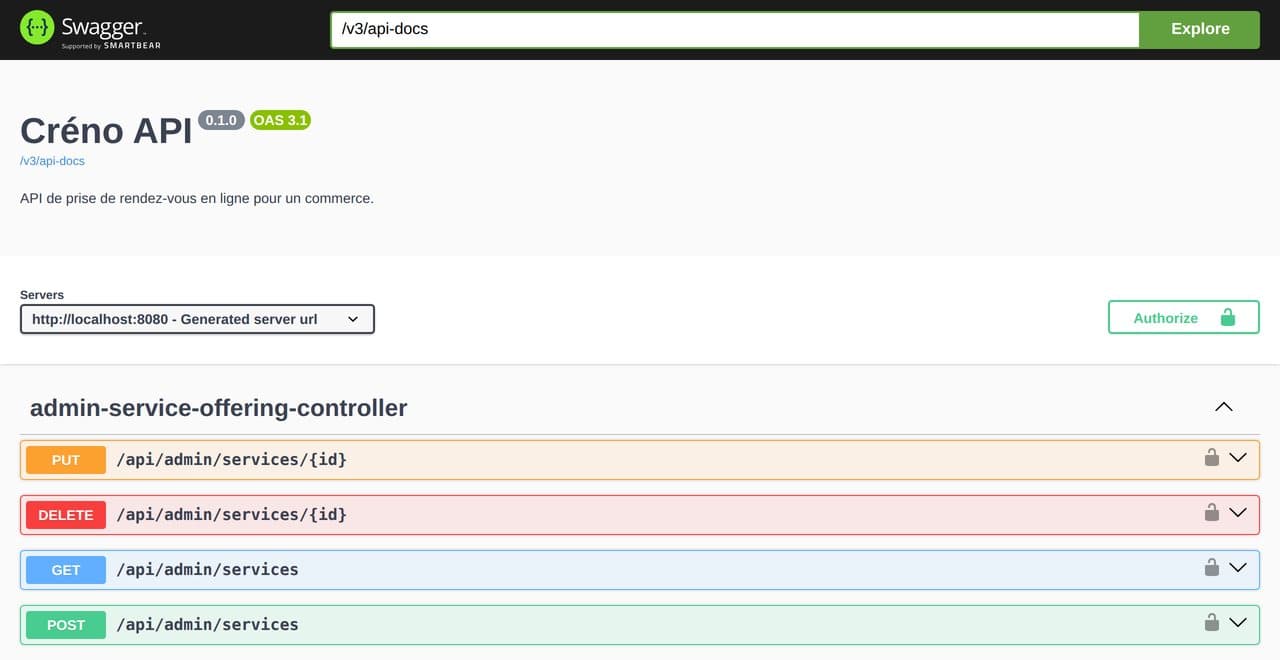 Documentation interactive de l'API dans Swagger UI
